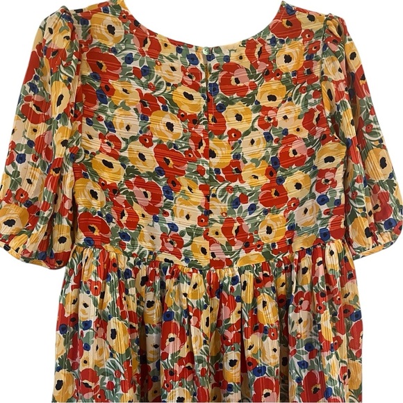 Umgee Red and Orange Blouse Vibrant Top - Picture 4 of 6